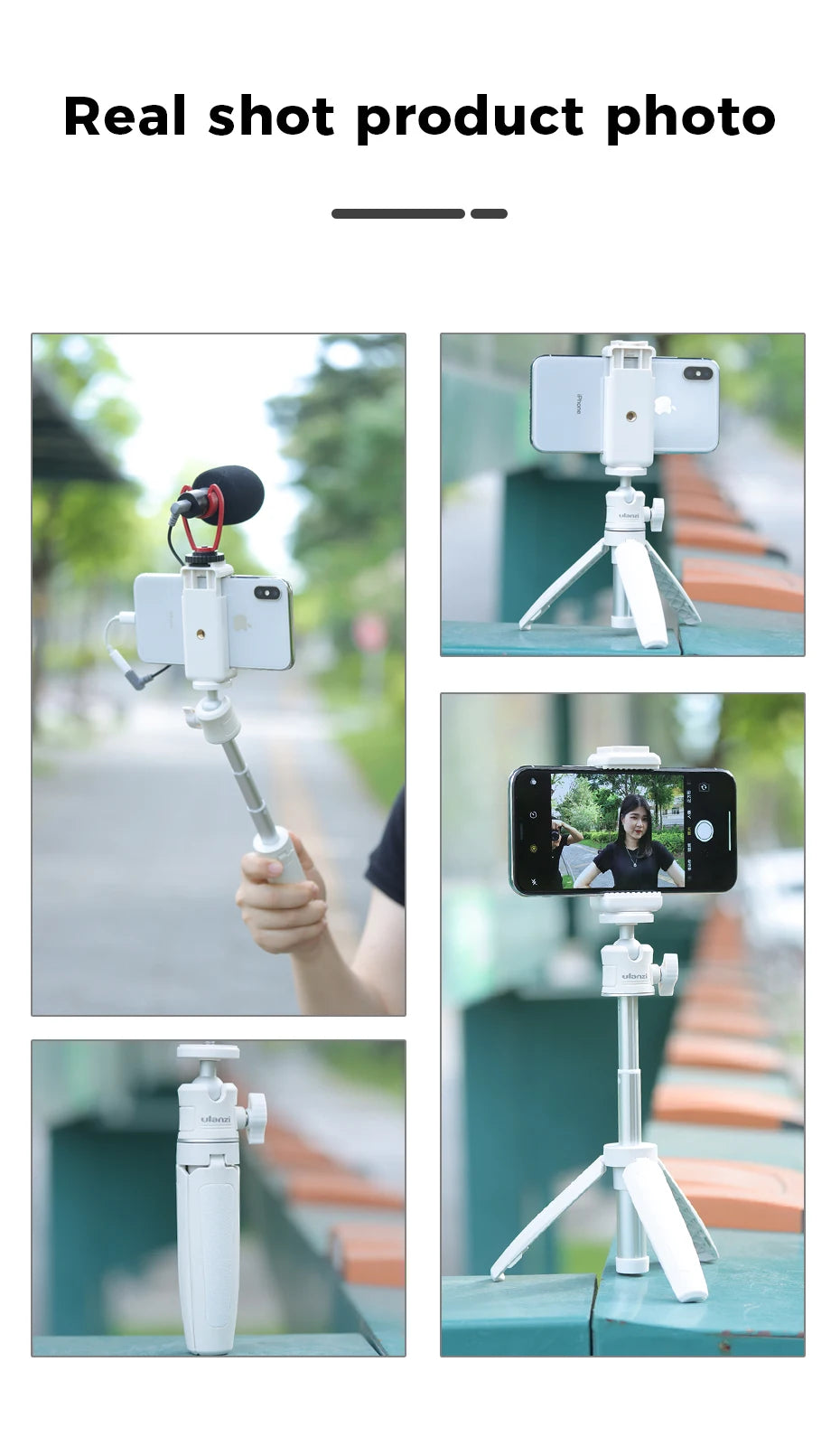 Ulanzi MT-08 Foldable Tripod for Phone Mini Portable Selfie Stick1/4''Screw Ballhead Universal For Camera DSLR Accessories