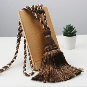 2Pcs Tassels Curtain Tieback Home Decoration Curtains Holder Buckle Rope Gold Hanging Balls Decor Living room Accessories
