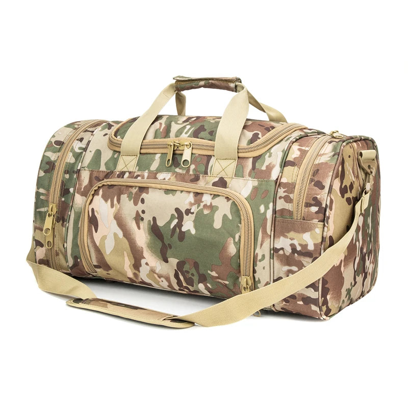 Military Tactical Travel Bag Men Outdoor Handbag Sports Luggage Bags Weekend Gym Hiking Trekking Bag with Shoes Compartment - You Offer