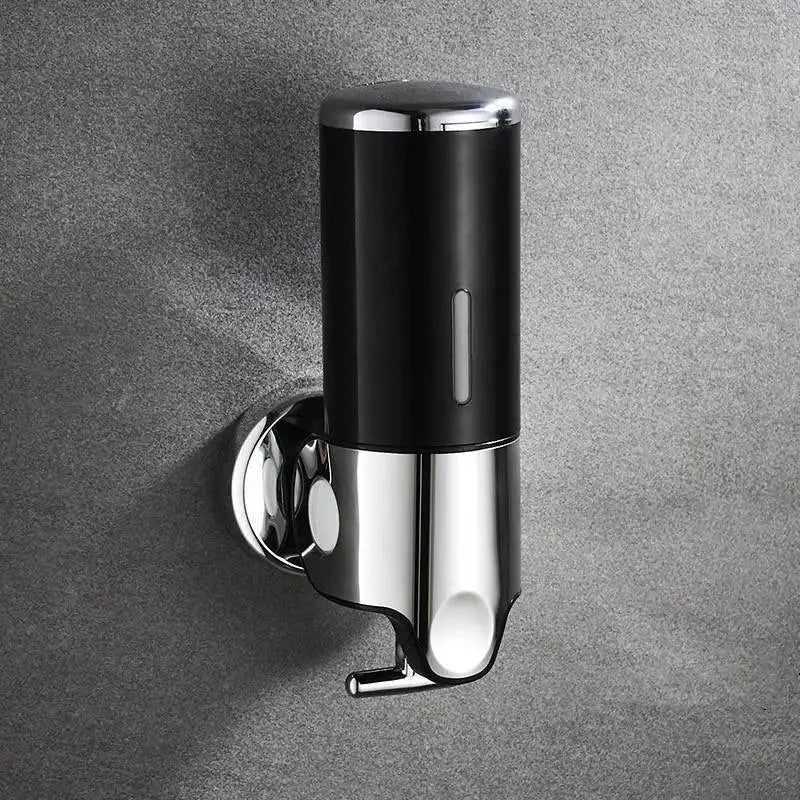 Wall Mounted Shower Dispenser Manual Single/Double Pump Black Shampoo Liquid Kitchen Bathroom Accessory