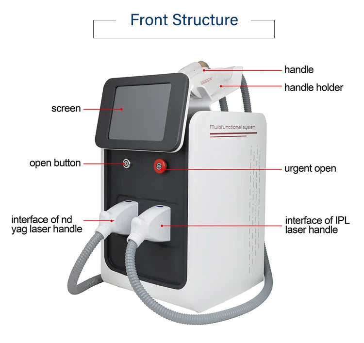 NEW 2025 Trend 3 In 1 Portable Multifun ction Beauty Machine Laser Hair Tatoo Removal Machine IPL+RF+Nd Yag Laser Machine