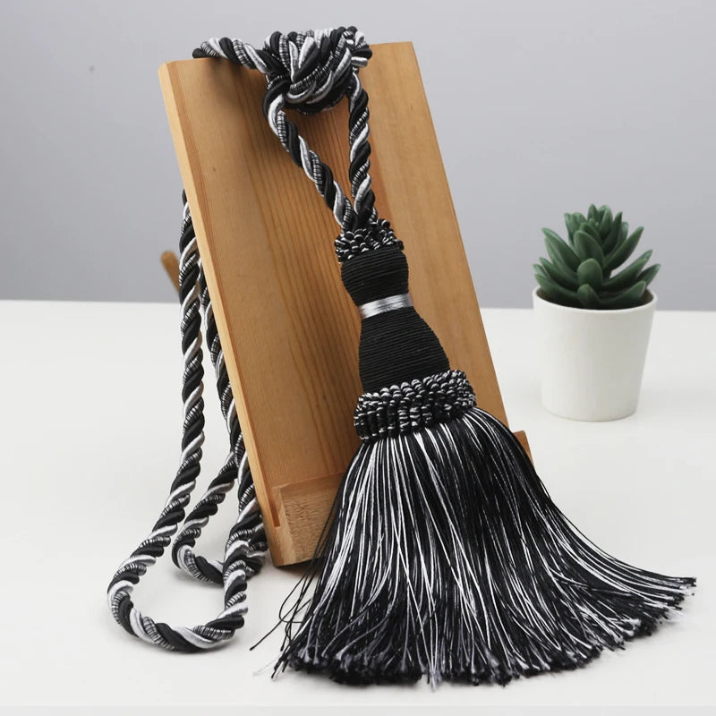 2Pcs Tassels Curtain Tieback Home Decoration Curtains Holder Buckle Rope Gold Hanging Balls Decor Living room Accessories