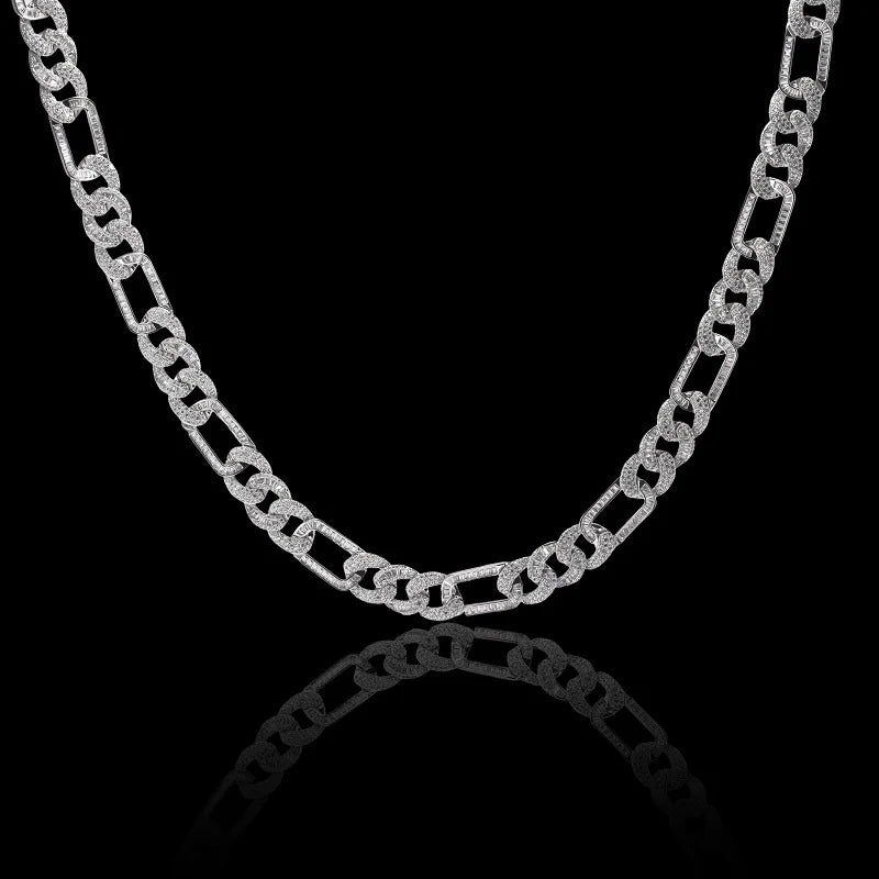 Customizable Men's Moissanite Brass Figaro Style Chains 14K/18K Gold-Plated Miami Cuban Link Necklace for Weddings and Gifts - You Offer