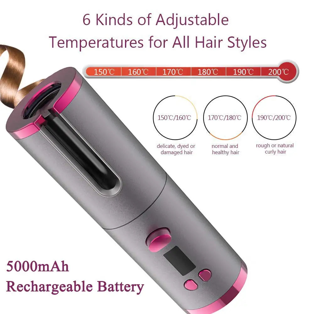 CORDLESS PORTABLE AUTOMATIC HAIR CURLER - You Offer