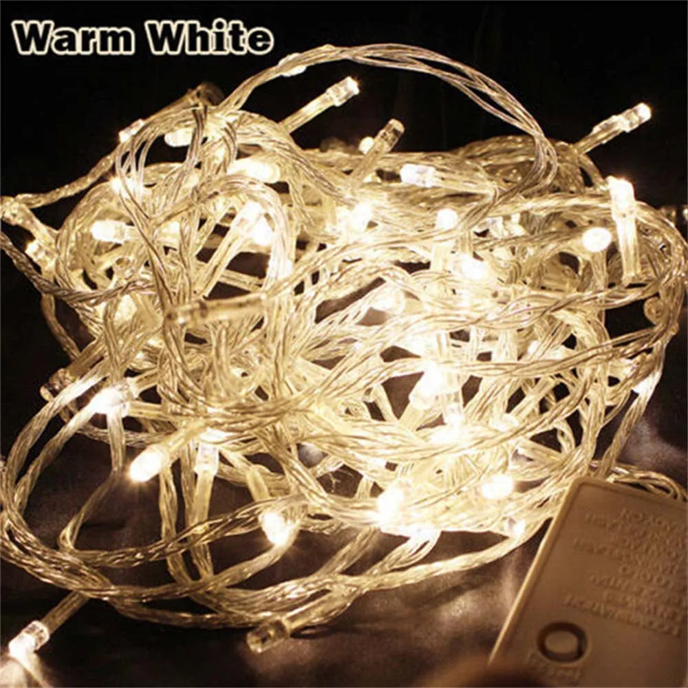 Outdoor Christmas Led String Lights 100M 50M 30M 20M 10M 5M Luces Decoracion Fairy Light Holiday Lights Lighting Tree Garland