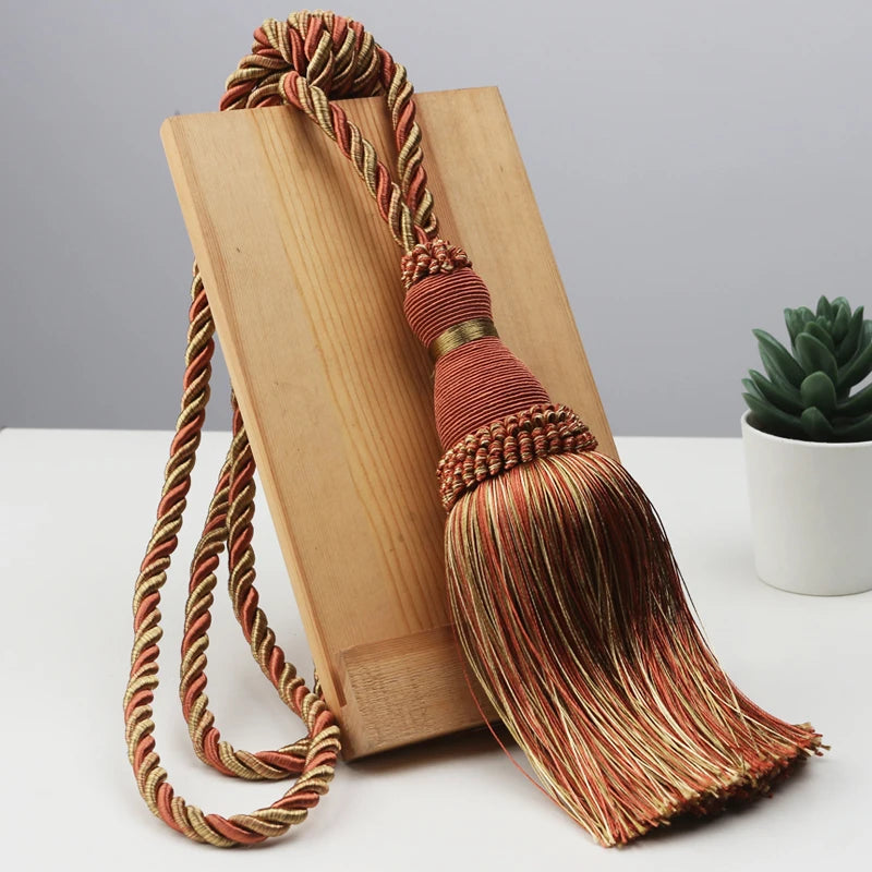 2Pcs Tassels Curtain Tieback Home Decoration Curtains Holder Buckle Rope Gold Hanging Balls Decor Living room Accessories