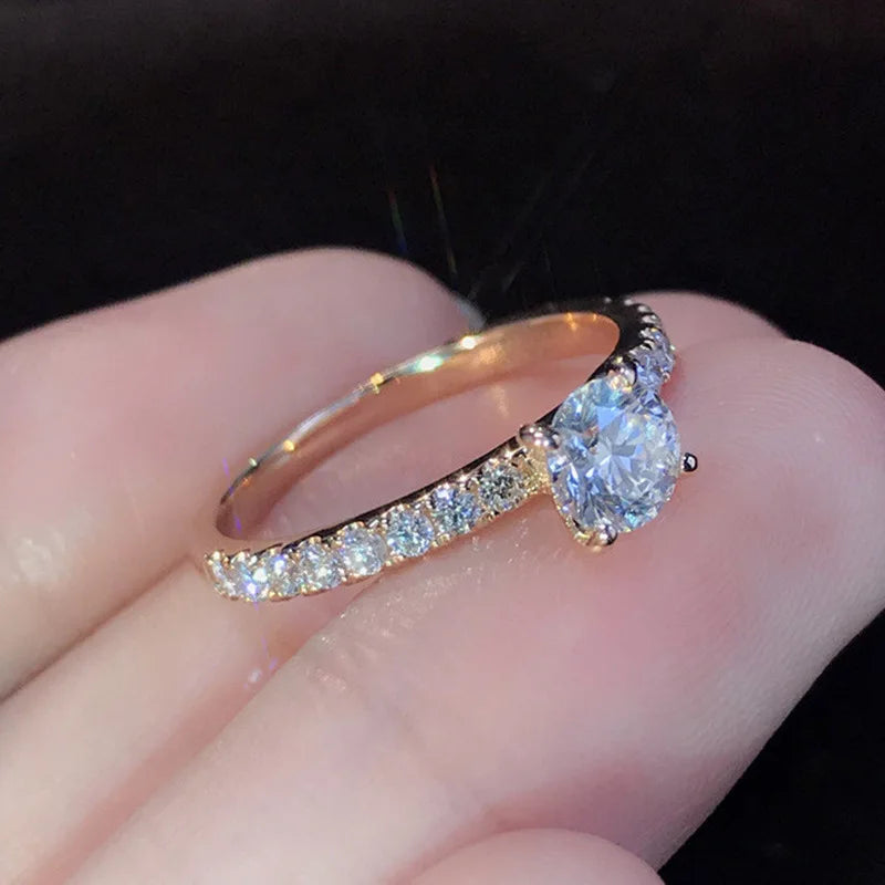 Classic Wedding Band Finger Ring for Female 925 Sterling Silver High Class AAA Zircon Stones Charming Party Jewellery - You Offer