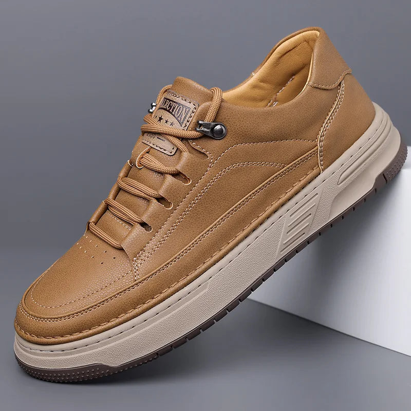 2026 New Men's Leather Shoes Soft Sole Men's Casual Shoes Business Fashion Sneakers