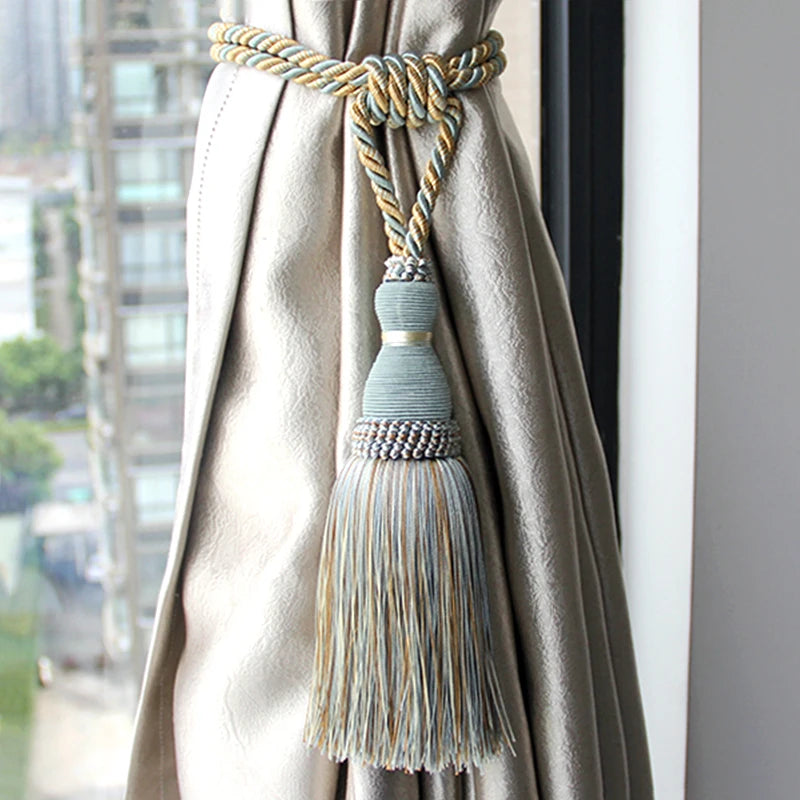 2Pcs Tassels Curtain Tieback Home Decoration Curtains Holder Buckle Rope Gold Hanging Balls Decor Living room Accessories