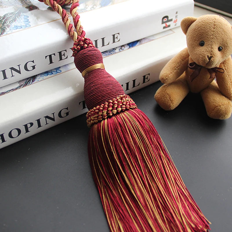 2Pcs Tassels Curtain Tieback Home Decoration Curtains Holder Buckle Rope Gold Hanging Balls Decor Living room Accessories