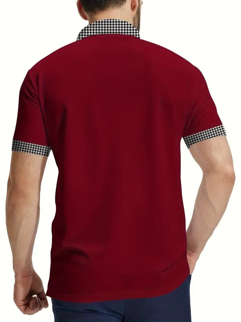 Cross-border summer fast-selling Amazon men's short-sleeved POLO shirts button-down color men's sports POLO shirts