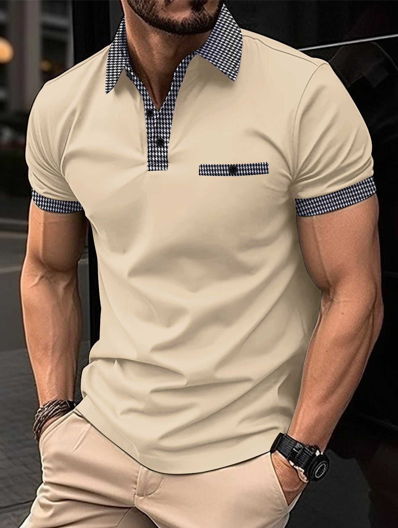 Cross-border summer fast-selling Amazon men's short-sleeved POLO shirts button-down color men's sports POLO shirts