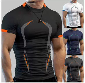 Men Fitness Training Quick Drying Clothes Fashion Short Sleeve