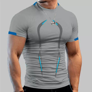 Men Fitness Training Quick Drying Clothes Fashion Short Sleeve