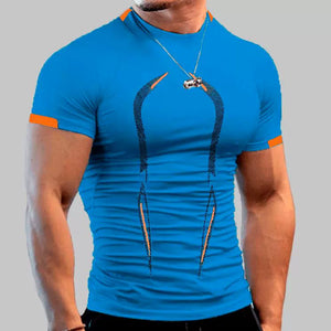 Men Fitness Training Quick Drying Clothes Fashion Short Sleeve