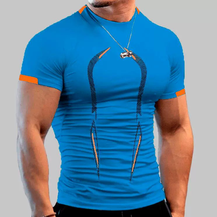 Men Fitness Training Quick Drying Clothes Fashion Short Sleeve