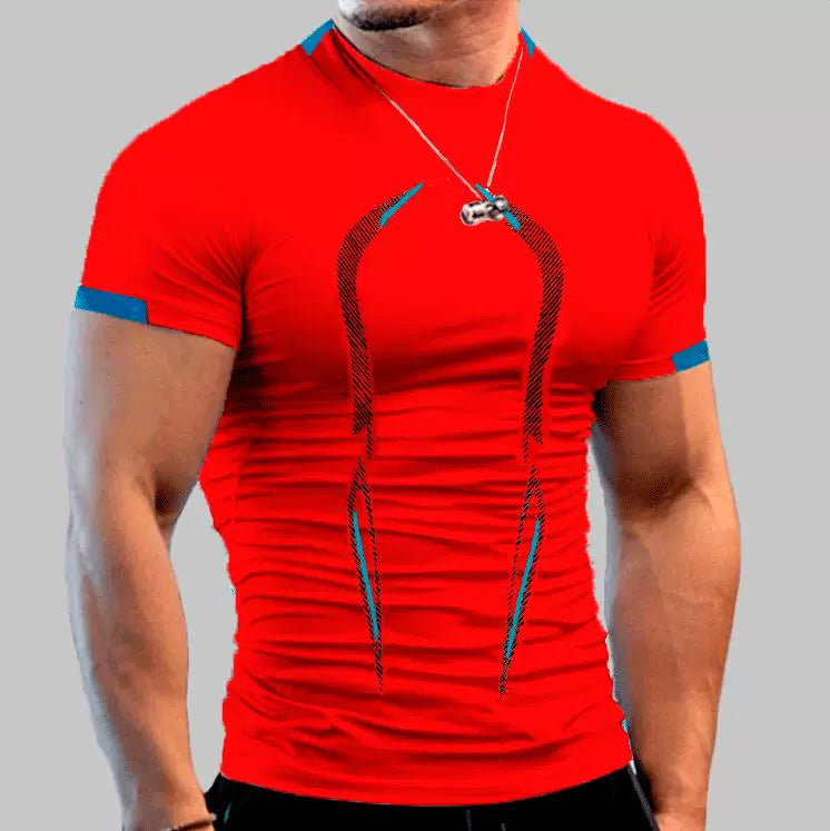 Men Fitness Training Quick Drying Clothes Fashion Short Sleeve