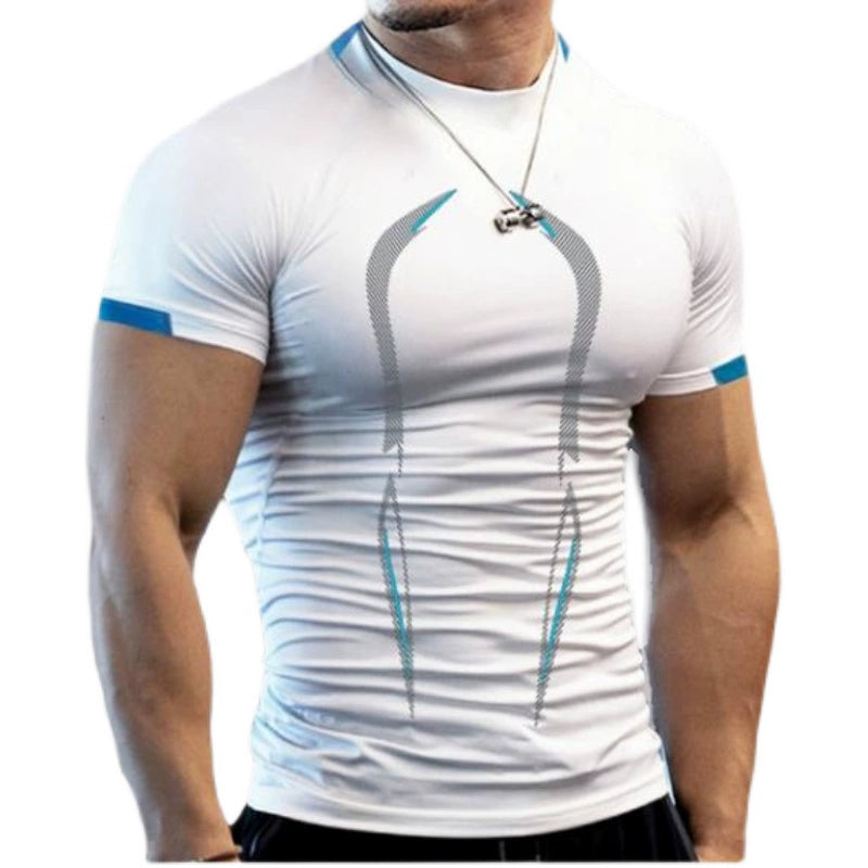 Men Fitness Training Quick Drying Clothes Fashion Short Sleeve