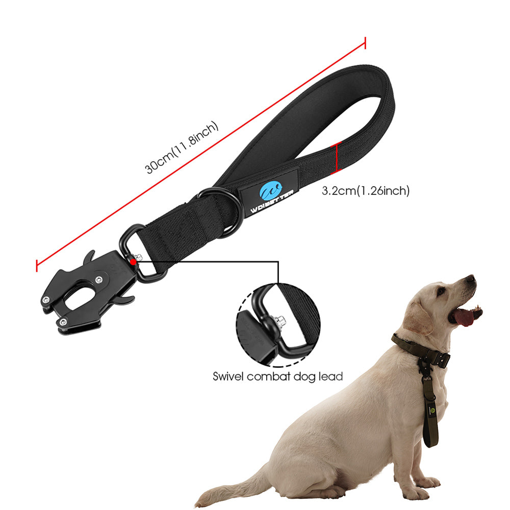 Tactical dog collar leash set leash handle military can dur nylon pit dog, medium large walking training pet accessories