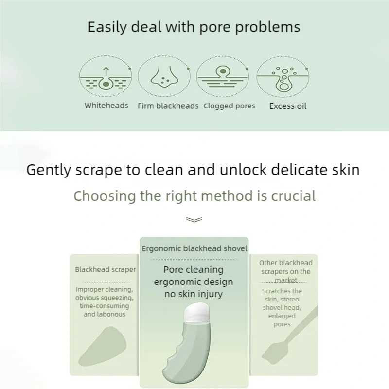 Blackheads Whiteheads Remover Shovel Silicone Hat Remove Acne Face Pore Cleaning Ergonomic Portable Blackheads Remover Tool