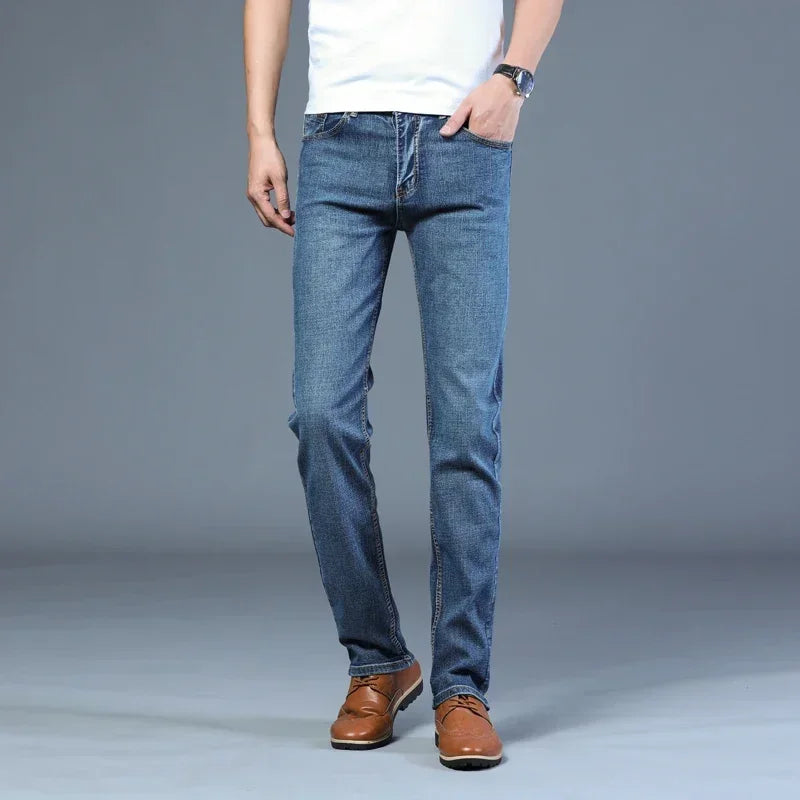 Mens High Quality Jeans Fashion Straight Denim Pants Men Classic Casual Jeans Male Plus Size Denim Trousers Ripped Jeans 28-40 - You Offer