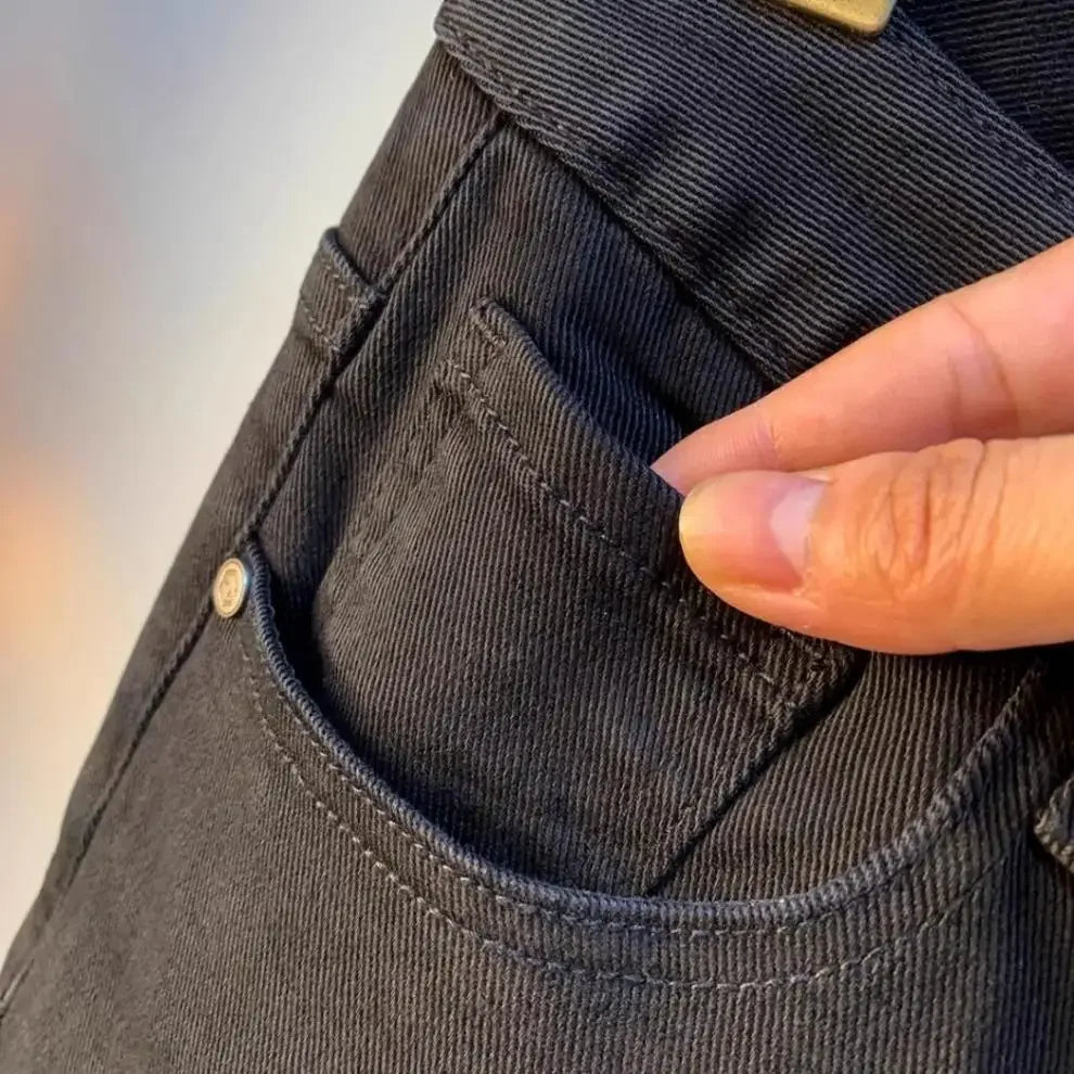 Spring Autumn Men's Elastic Slim Fit Casual Jeans Trendy Loose High End Brand Fashionable Long Trousers Popular Style - You Offer
