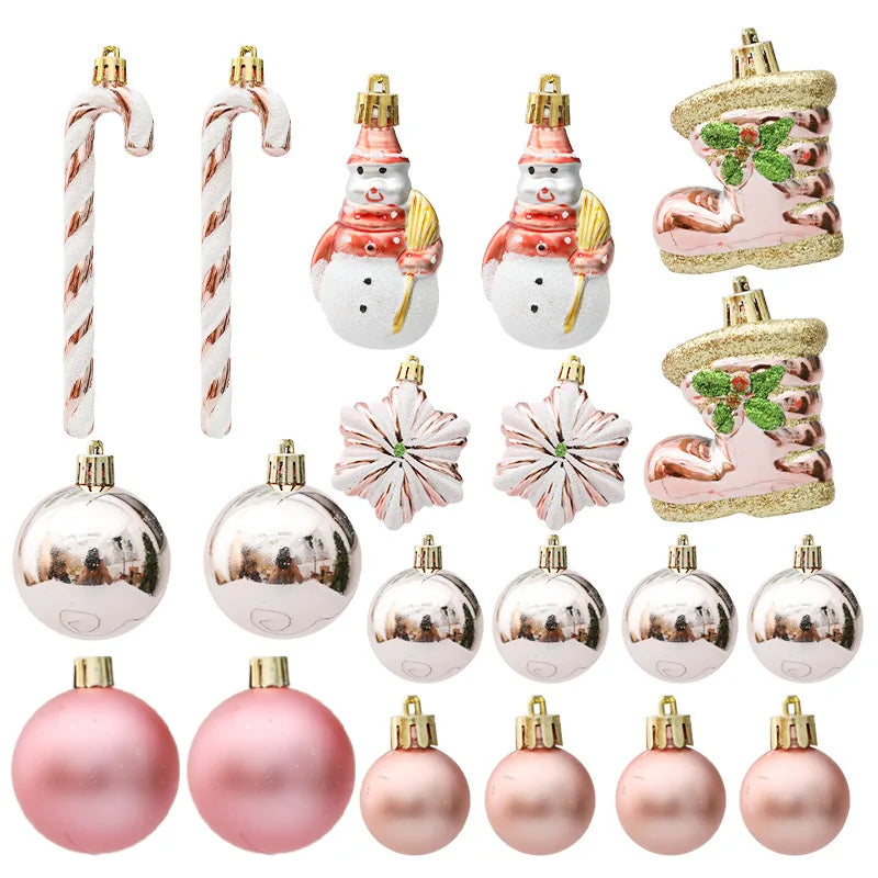29/20Pcs Christmas Tree Balls Hanging Pendant Candy Cane Pine Cone Ornament Set Christmas Home Decoration 2026 Navidad New Year