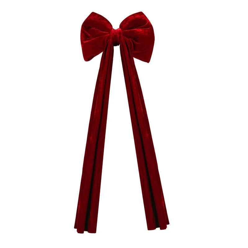 1Pc Large Christmas Bow Pendant Christmas Tree Decoration Wine Red Non Fallen Bow Tree Pendant