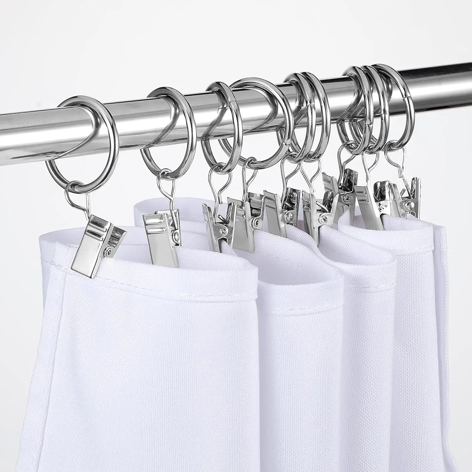 10-50pcs Metal Curtain Rod Clip Drapery Rings Hooks Retro Bathroom Decorative Hat Towel Hats Hanging Clamps Shower Curtain Clips