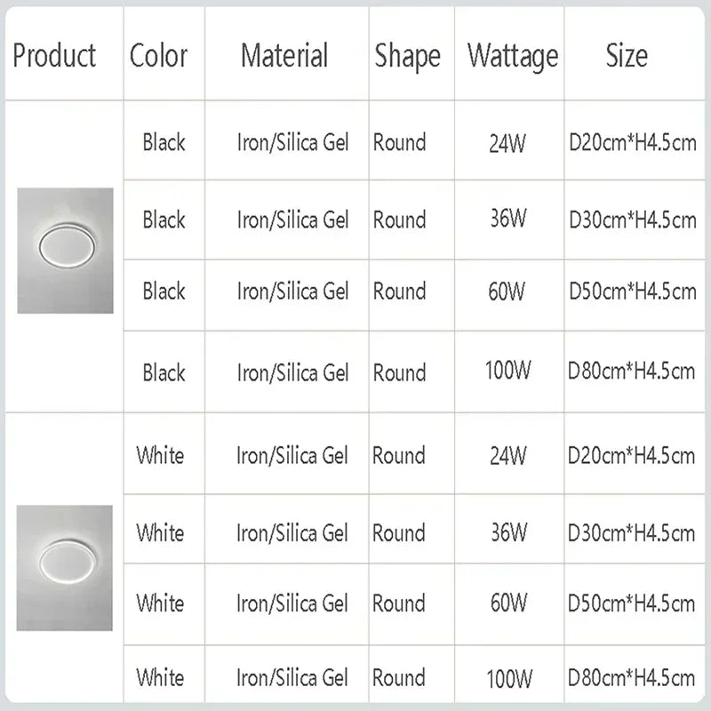 Modern LED Ceiling Lights 20/30/50/80cm Remote Control Lamps Bedroom Living Room Dinning Room Kitchen Hotel Home Led Lamp Lustre