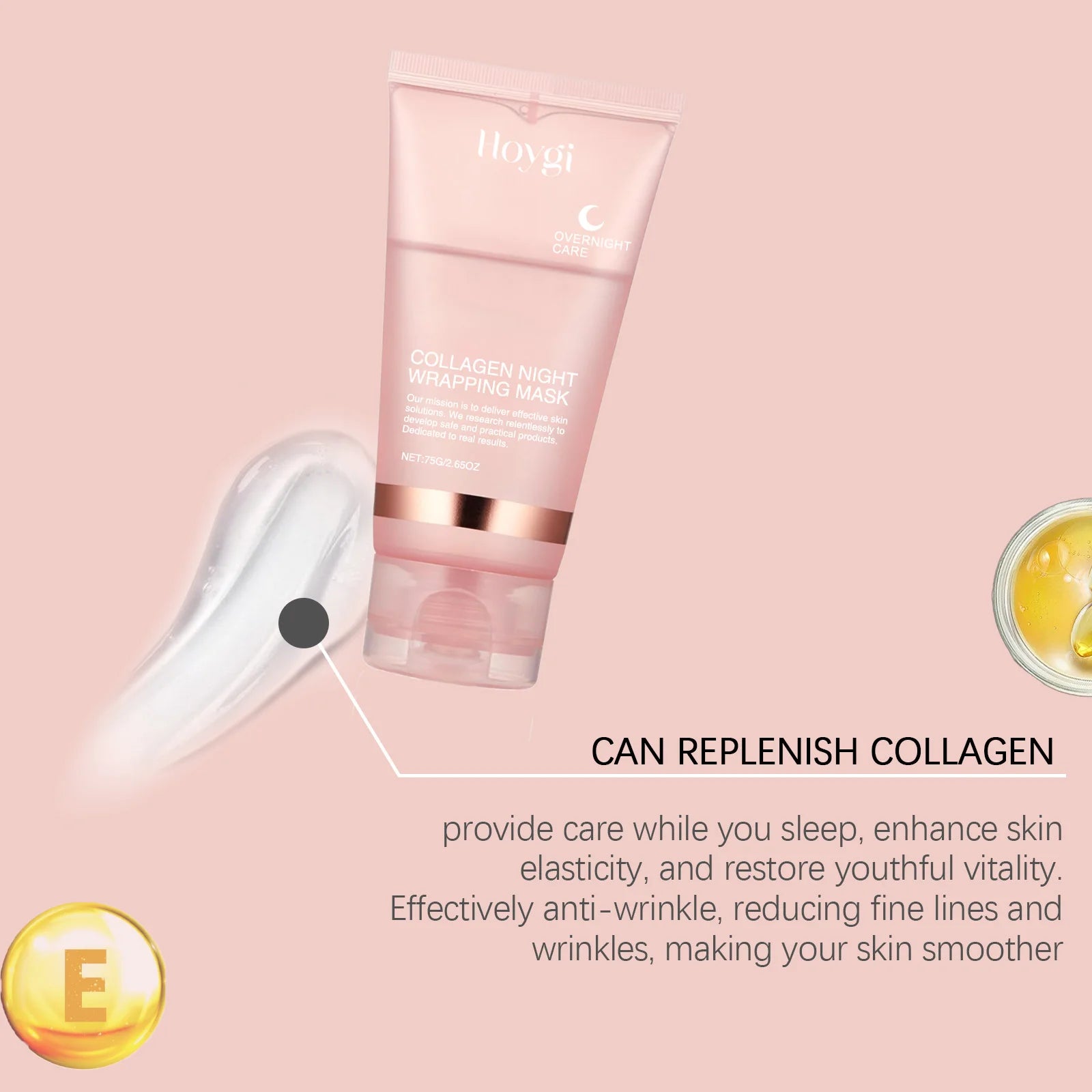 Collagen Peel-off Mask Deep Hydrating Firming Fade Fine Lines Shrink Pores Brightening Overnight Wrapping Mask Face Skin Care