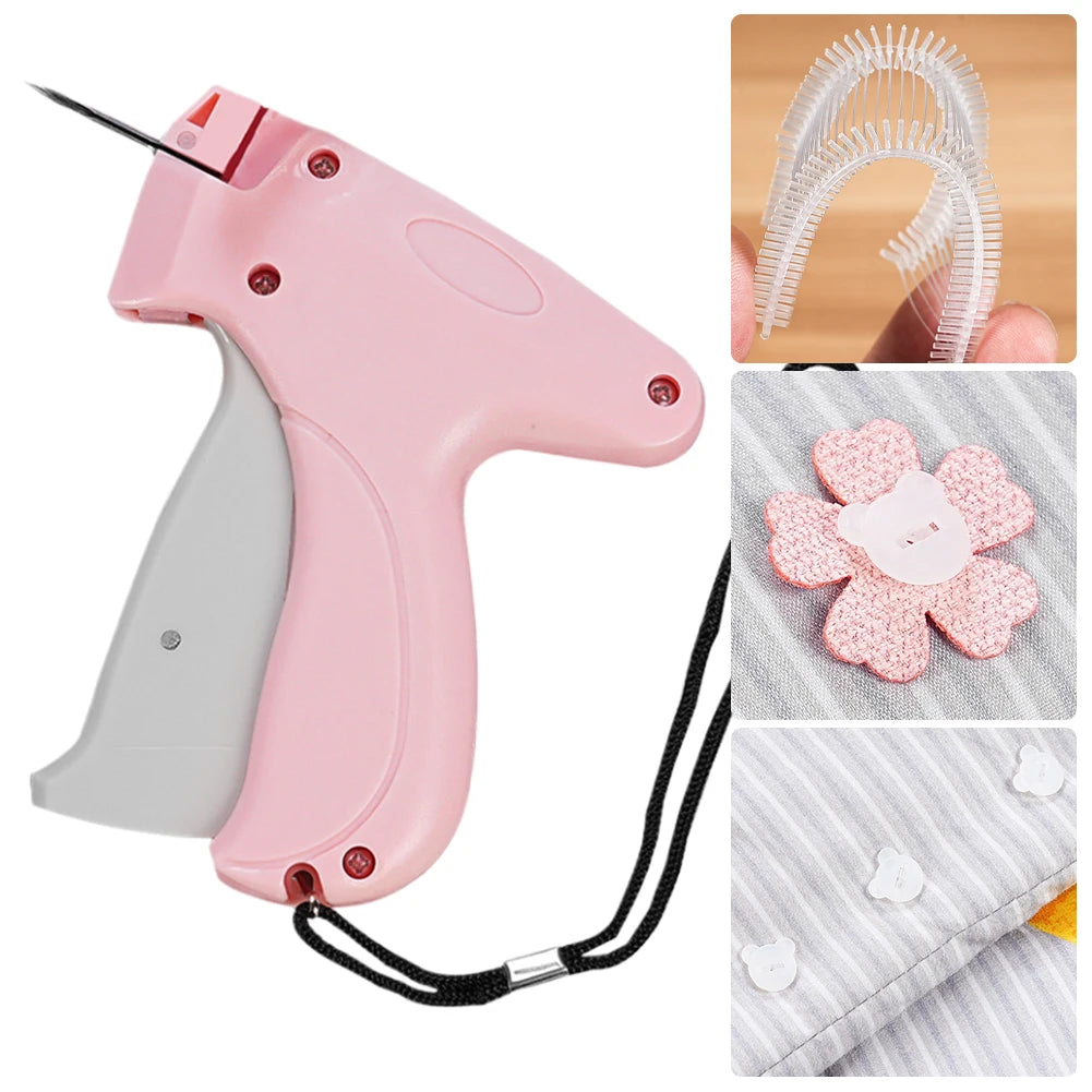 Quick Clothing Fixer with 50/100 Bear Buckles Mini Clothing Sewing Machine Portable Instant Button Garment Connector for Clothes - You Offer