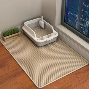 90x60CM Large Cat Litter Mat Waterproof Double Layer Non Slip Litter Box Tray Washable Durable Pet Toilet Sand Trapping Mat