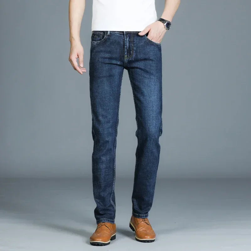 Mens High Quality Jeans Fashion Straight Denim Pants Men Classic Casual Jeans Male Plus Size Denim Trousers Ripped Jeans 28-40 - You Offer