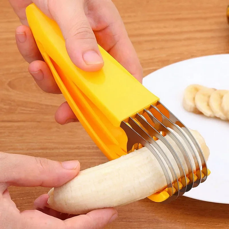 Kitchen Vegetable Cutter Peeler Salad Slice Stainless Steel Banana Cutter Chopper Fruit Cutter Cucumber Knife  Kitchen - You Offer