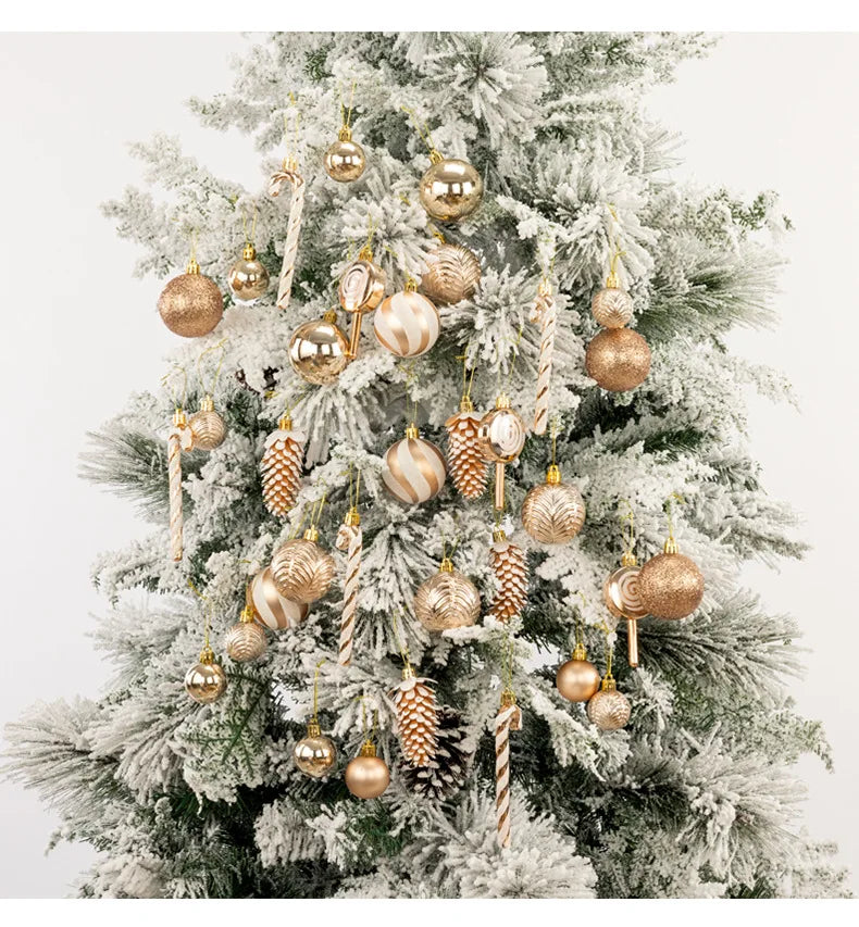 29/40/50pcs Silver Red Special-shaped Christmas Ball Ornaments Christmas Tree Party Decoration Christmas Spheres Pendant New