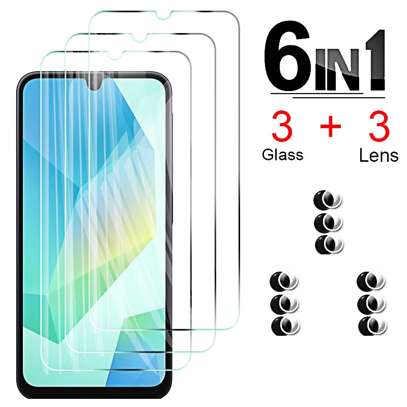 Protective Glass for Samsung Galaxy A16 4G 5G A15 A25 A35 A55 Screen Protectors Tempered a 16 15 25 Camera Soft Lens Cover Film