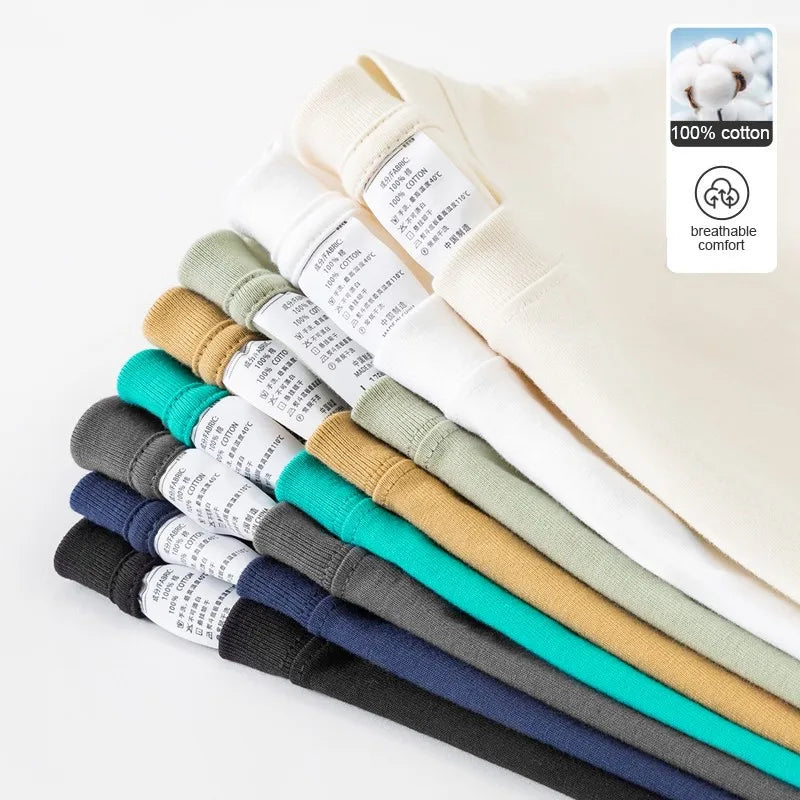 Top Quality 100 % Cotton Fashion Brand Plain Round Neck Trending New T Shirts Men Long Sleeve Tops Casual Classic Mens Clothes