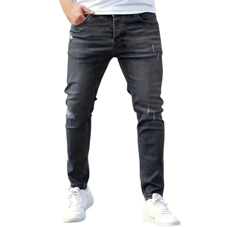 Mens Jeans Casual Skinny Pants Stretch Denim Trousers Male Slim Fit Straight Pants Fashion Jeans Soild Pencil Pants Man Clothing - You Offer