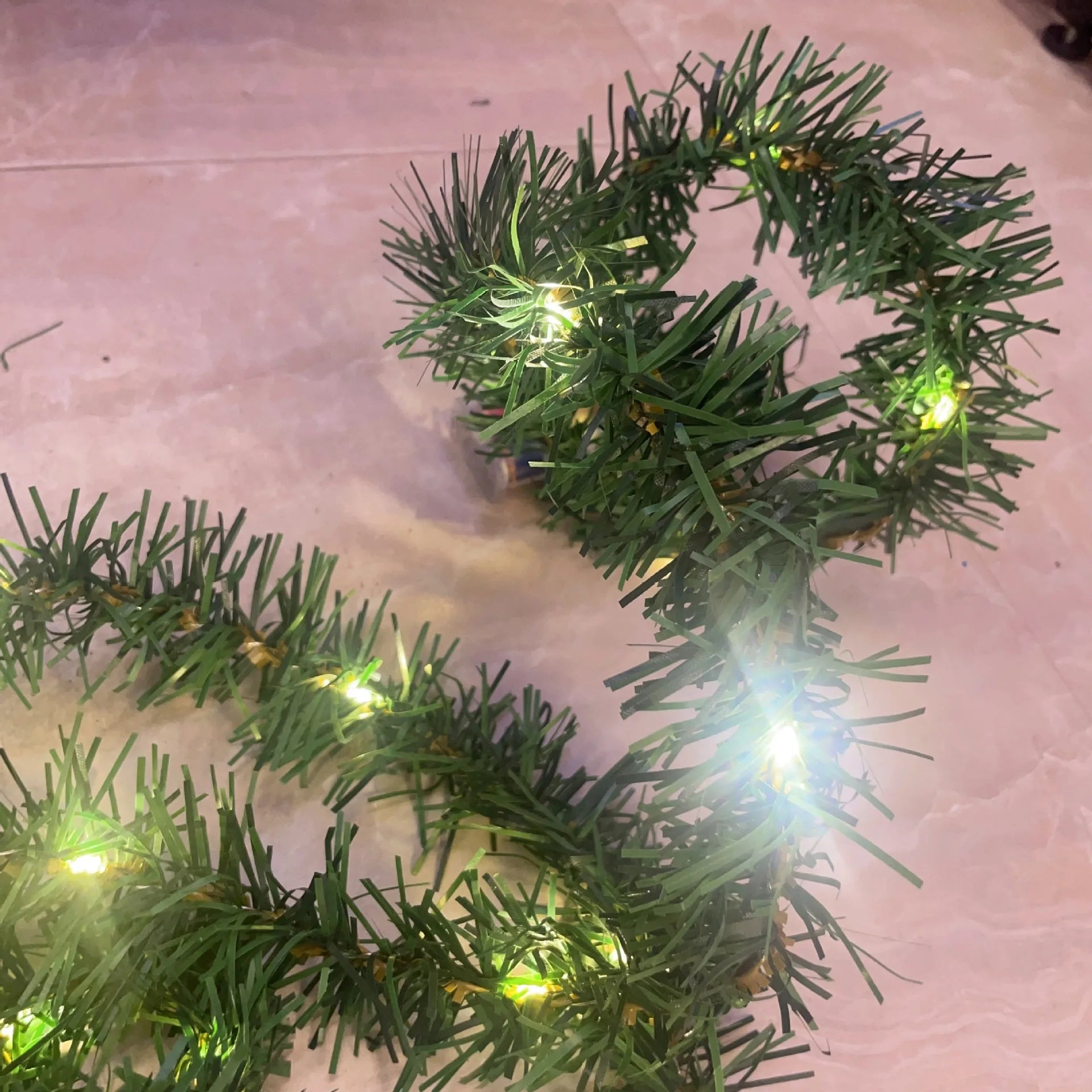 Christmas Atmosphere Rattan Warm Light Diy Wall Mounted Christmas Tree Holiday Atmosphere Decorative Light Window Hanging Light