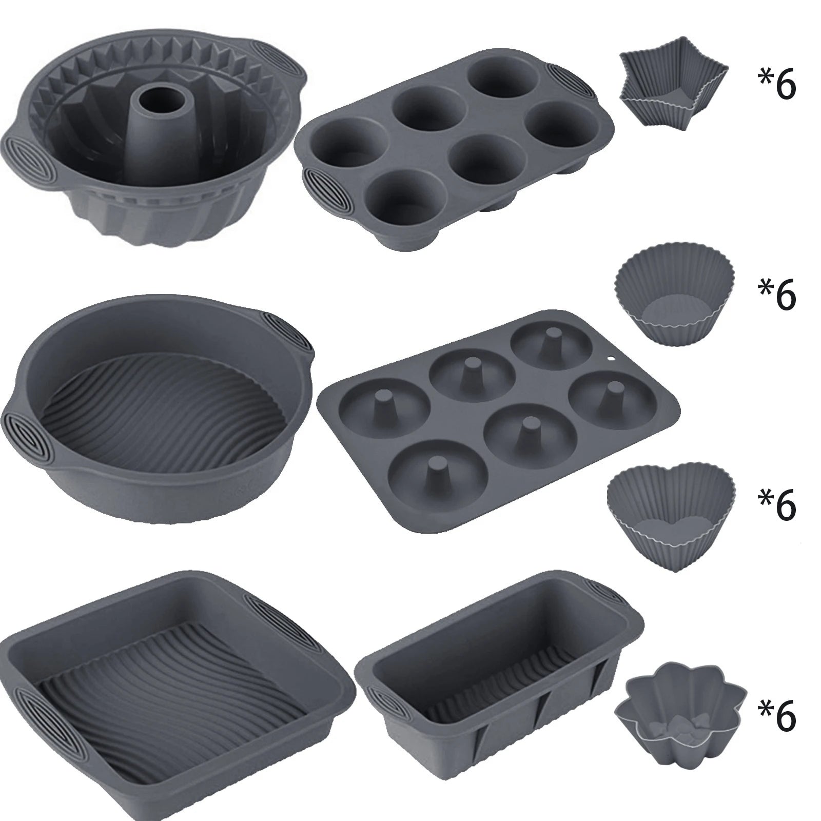 30PCS Non-Stick Silicone Baking Tools Set Food Grade Heat Resistant Mold for Cake Bread Muffin Chocolate Making DIY Kitchen Tool