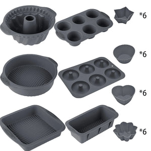 30PCS Non-Stick Silicone Baking Tools Set Food Grade Heat Resistant Mold for Cake Bread Muffin Chocolate Making DIY Kitchen Tool