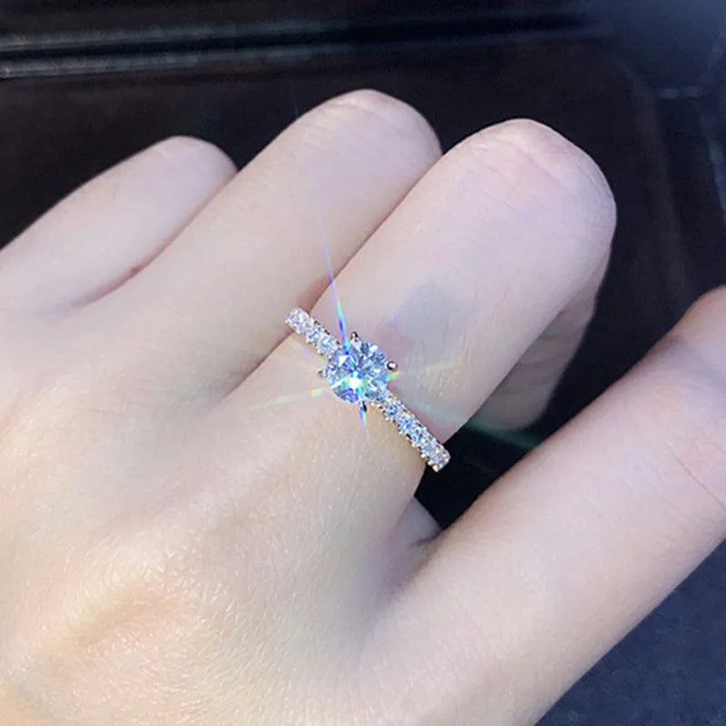 6mm Round Cut CZ Solitaire Engagement Wedding Ring for Women Girl Size 5-11 - You Offer
