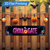 1pc 8x12inch Metal Sign Haunted Cross Halloween Sign - Spooky Pumpkin & Bat Decor for Yard