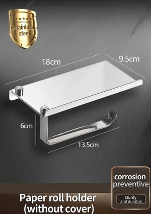 304 Stainless Steel Bathroom Toilet Paper Holder Waterproof Roll Paper Box Tissue Box Holder Bathroom Hardware Accessories