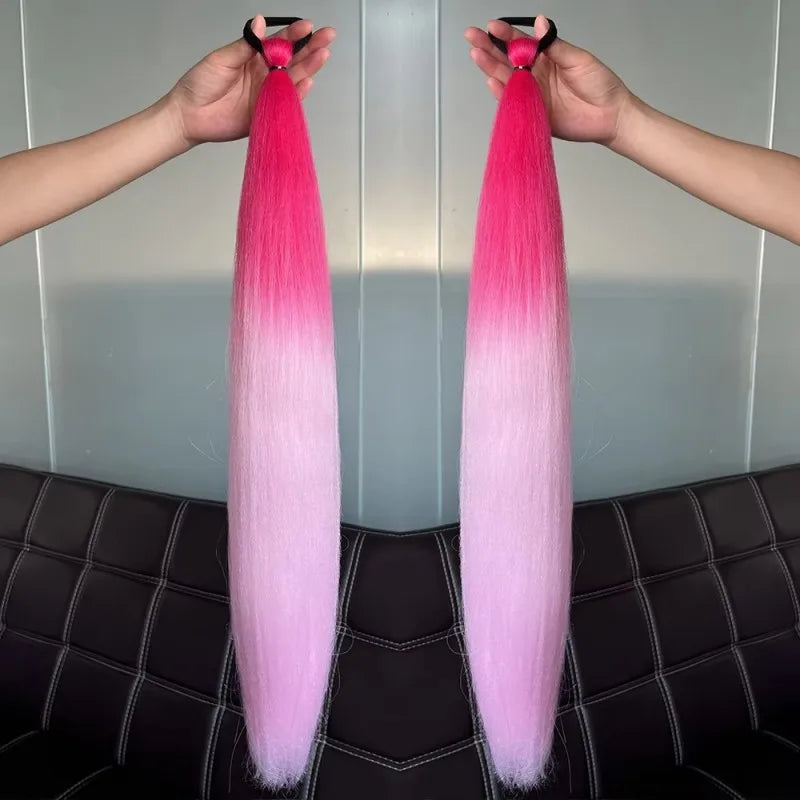 Synthetic Straight Ponytail with Hair Tie Hot Anime Kpop Hunter Cosplay Costumes Wig Ponytail Hood for Women Men