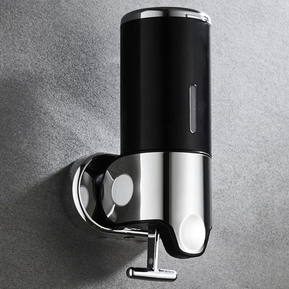 Wall Mounted Shower Dispenser Manual Single/Double Pump Black Shampoo Liquid Kitchen Bathroom Accessory