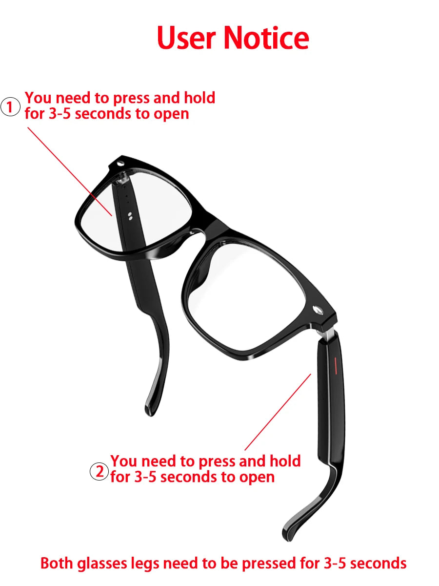SENBONO New Smart Wireless Bluetooth Glasses Listen to Music Answer the Phone Men and Women Fashion Anti-blue Light Glasse