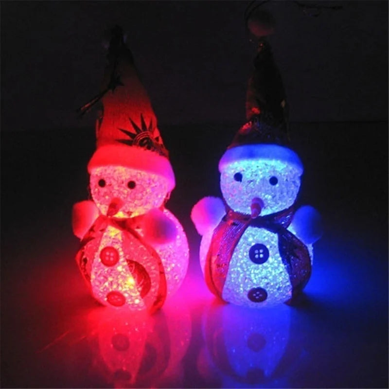 New Hot Sale Xmas Gift LED Snowman Santa Claus Ornament Christmas Tree Light Hanging Home Decor Gift