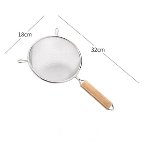 1/3pcs Kitchen baking steel flour sieve kitchen soy milk juice filter sieve filter oil spoon hand-held binaural mesh colander